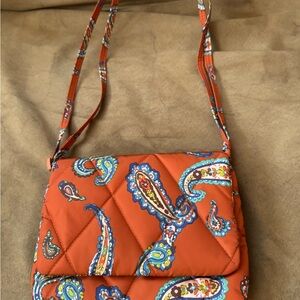 Vera Bradley Red Paisley Quilted Crossbody Bag